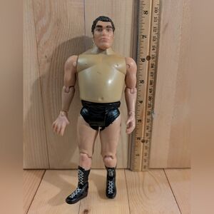 Action Figure Wrestler Toy in Tan, Black - Classic Poseable Figure